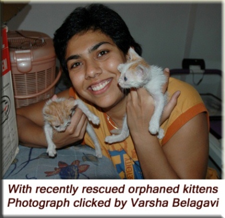 Devna Arora - with recently rescued orphaned kittens